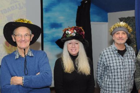 Tim, Lynda and Steve show off their hats
