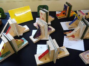 Decorated bookends - Brownies exhibit