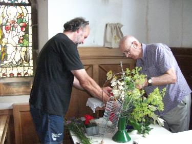 Alan & Bruce work on the display