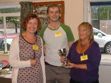 Trophy presented to Mary and Jo