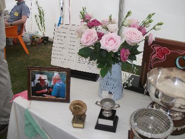 The engraved jug dedicated to life member June Kemp