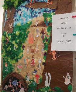Beatrix Pottery display by Crowhurst Primary School Squirrel class