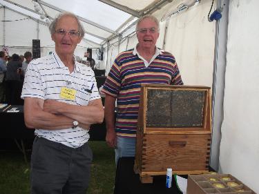 Tim and Bob with the bee observation hive