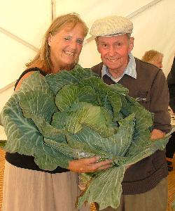 Mary with Sid and his enormous cabbage!